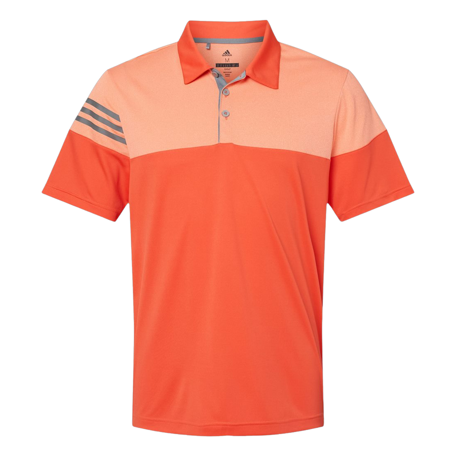 Heather Block 3 Stripe Polo