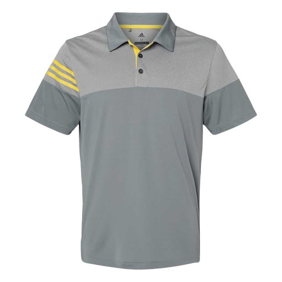 Heather Block 3 Stripe Polo